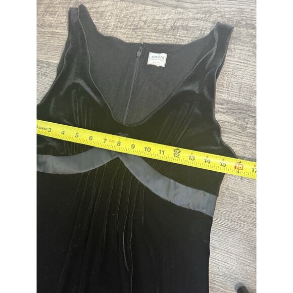 Armani Collezioni Velvet Sleeveless Knee Length Dress Size 4 Made In Italy - Picture 8 of 13